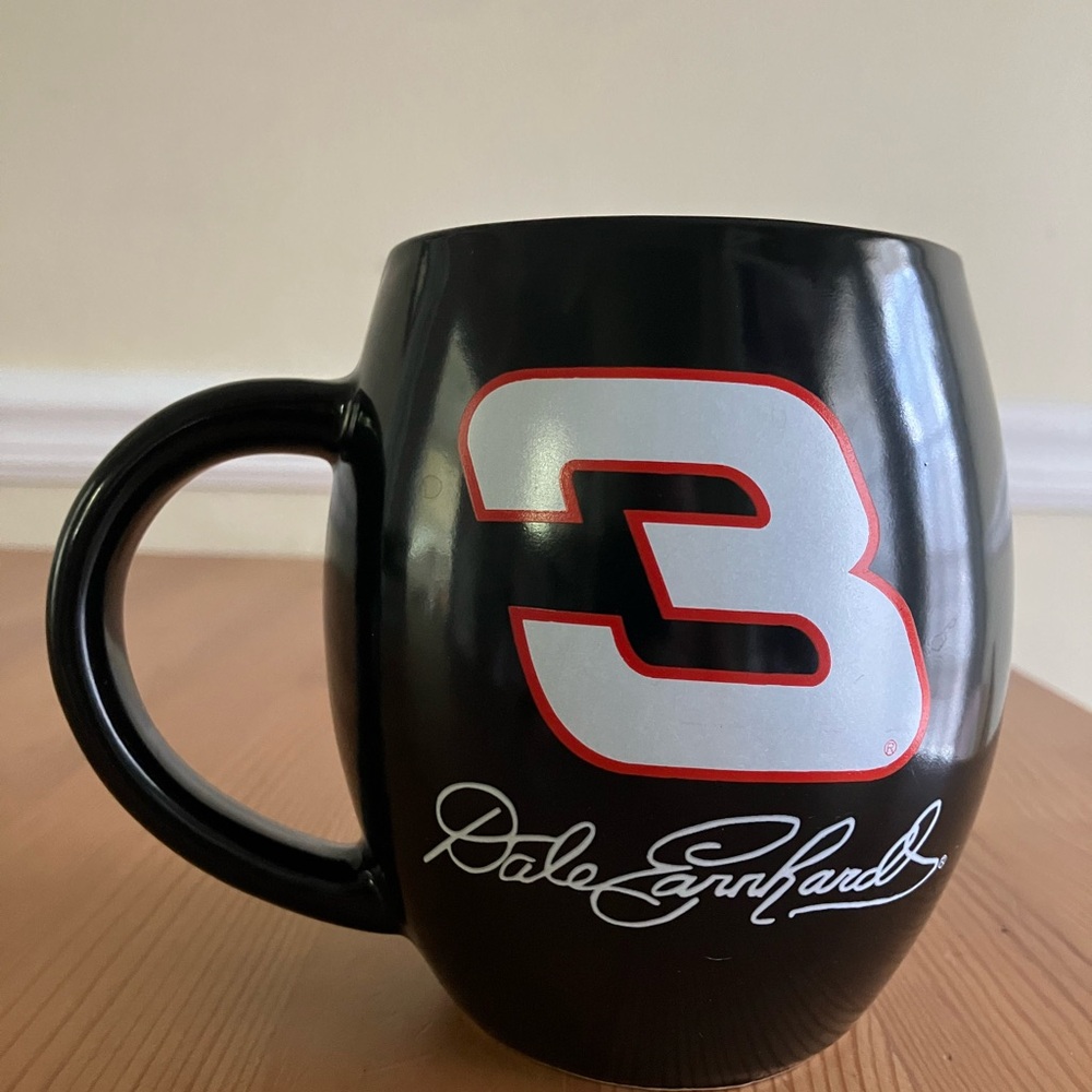 Nascar Racing Dale Earnhardt Coffee Mug Number 3 Black Red White Rounded Cup